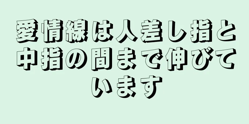 愛情線は人差し指と中指の間まで伸びています