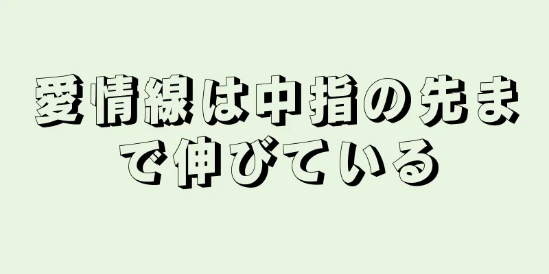 愛情線は中指の先まで伸びている