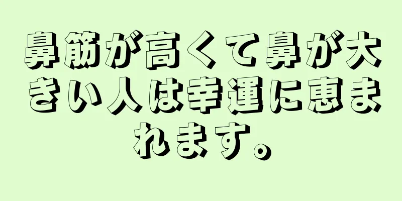 鼻筋が高くて鼻が大きい人は幸運に恵まれます。