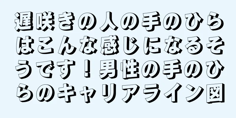 遅咲きの人の手のひらはこんな感じになるそうです！男性の手のひらのキャリアライン図