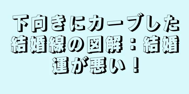 下向きにカーブした結婚線の図解：結婚運が悪い！