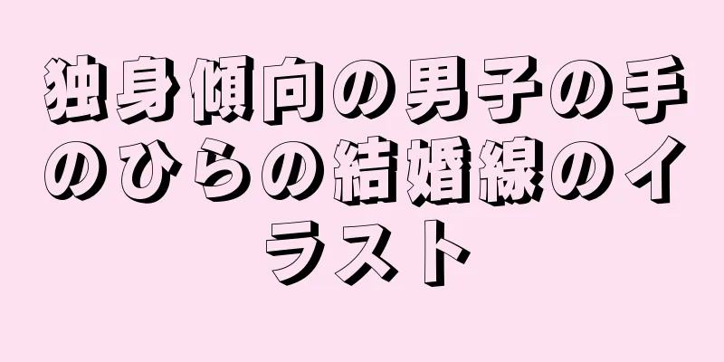 独身傾向の男子の手のひらの結婚線のイラスト