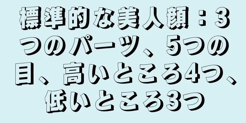 標準的な美人顔：3つのパーツ、5つの目、高いところ4つ、低いところ3つ