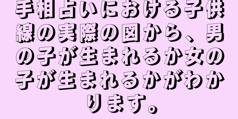 手相占いにおける子供線の実際の図から、男の子が生まれるか女の子が生まれるかがわかります。