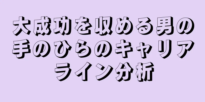 大成功を収める男の手のひらのキャリアライン分析