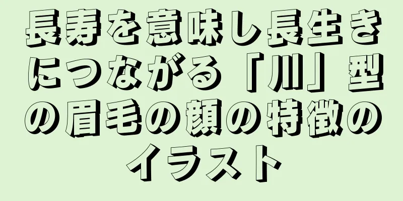 長寿を意味し長生きにつながる「川」型の眉毛の顔の特徴のイラスト