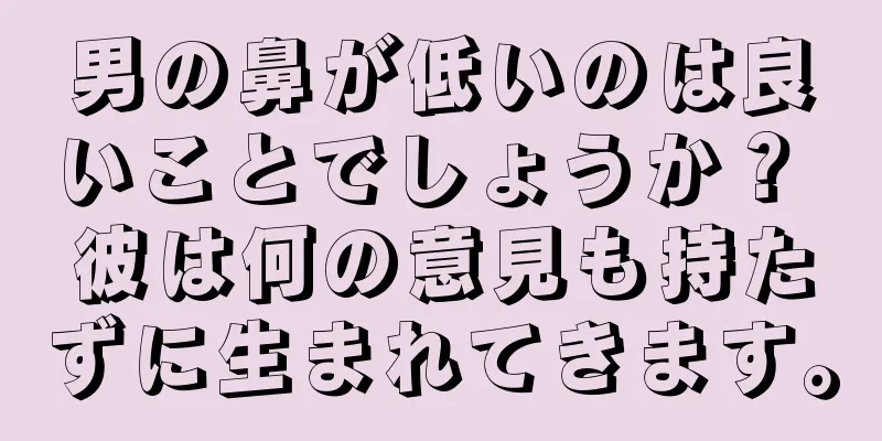 男の鼻が低いのは良いことでしょうか？ 彼は何の意見も持たずに生まれてきます。