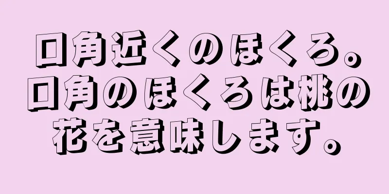 口角近くのほくろ。口角のほくろは桃の花を意味します。