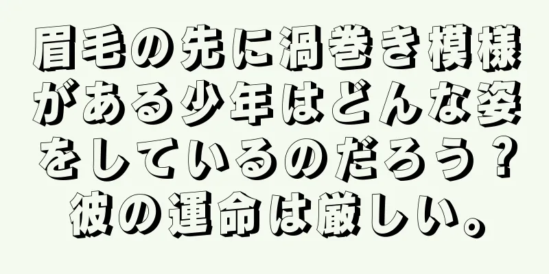 眉毛の先に渦巻き模様がある少年はどんな姿をしているのだろう？彼の運命は厳しい。