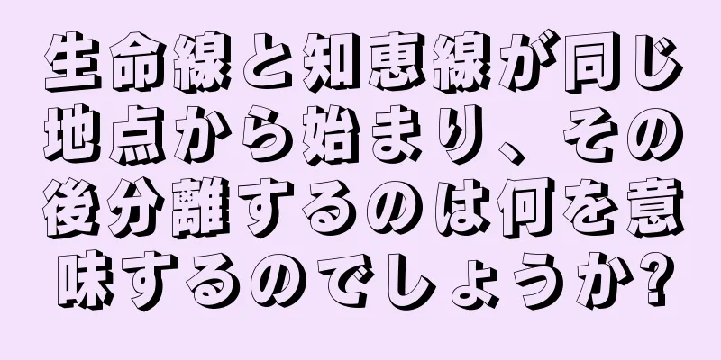 生命線と知恵線が同じ地点から始まり、その後分離するのは何を意味するのでしょうか?