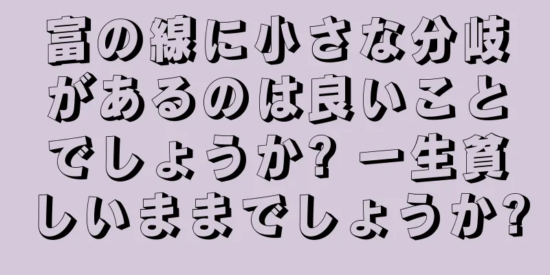 富の線に小さな分岐があるのは良いことでしょうか? 一生貧しいままでしょうか?