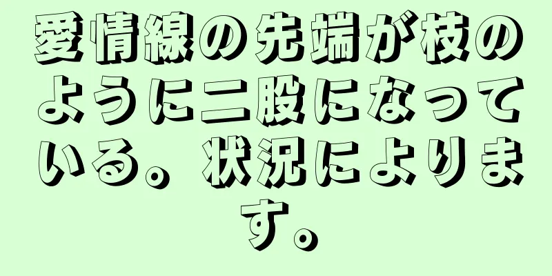 愛情線の先端が枝のように二股になっている。状況によります。