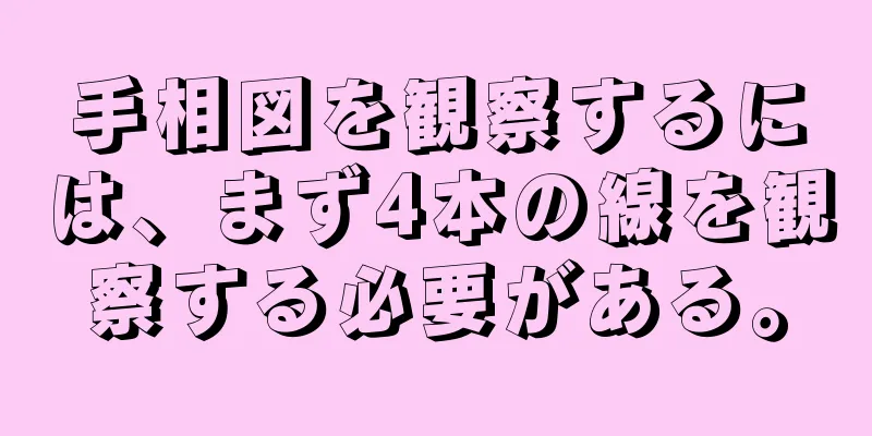 手相図を観察するには、まず4本の線を観察する必要がある。