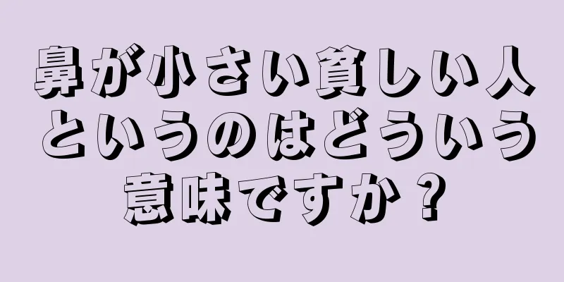 鼻が小さい貧しい人というのはどういう意味ですか？