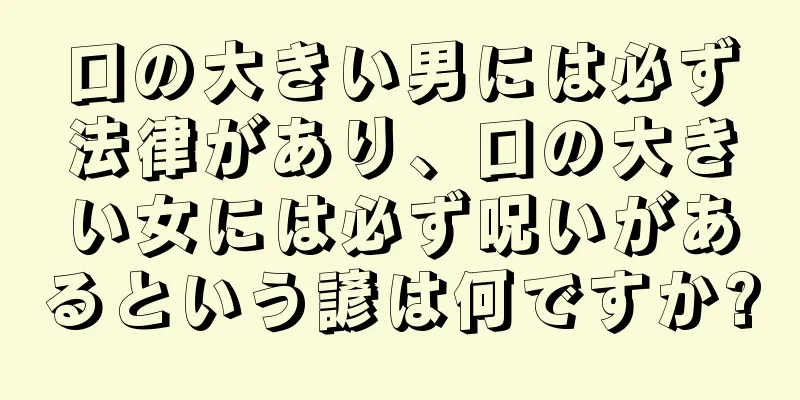 口の大きい男には必ず法律があり、口の大きい女には必ず呪いがあるという諺は何ですか?