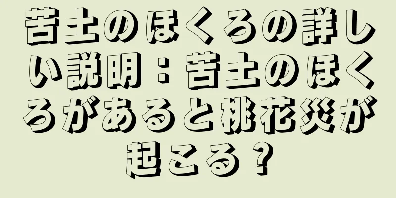 苦土のほくろの詳しい説明：苦土のほくろがあると桃花災が起こる？