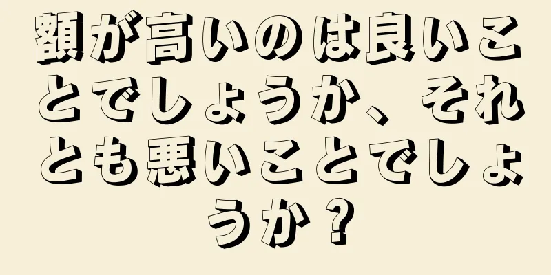 額が高いのは良いことでしょうか、それとも悪いことでしょうか？