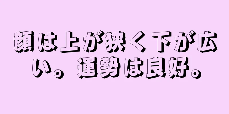 顔は上が狭く下が広い。運勢は良好。