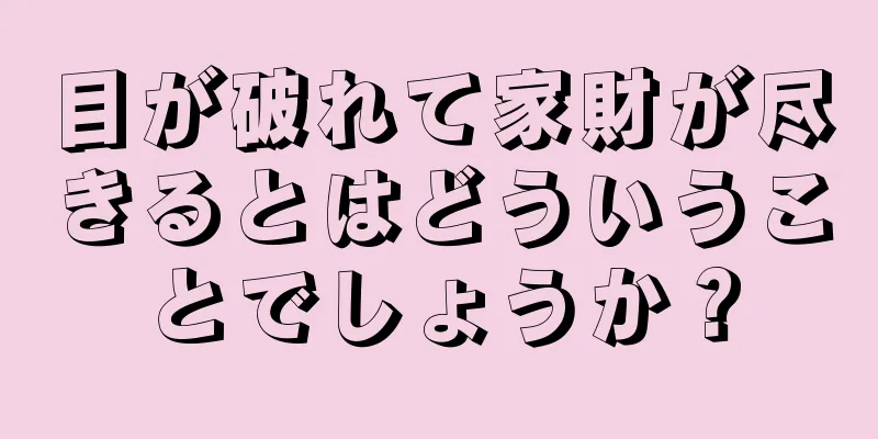 目が破れて家財が尽きるとはどういうことでしょうか？