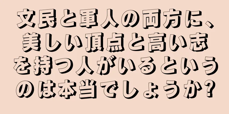 文民と軍人の両方に、美しい頂点と高い志を持つ人がいるというのは本当でしょうか?