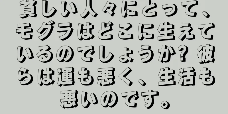 貧しい人々にとって、モグラはどこに生えているのでしょうか? 彼らは運も悪く、生活も悪いのです。