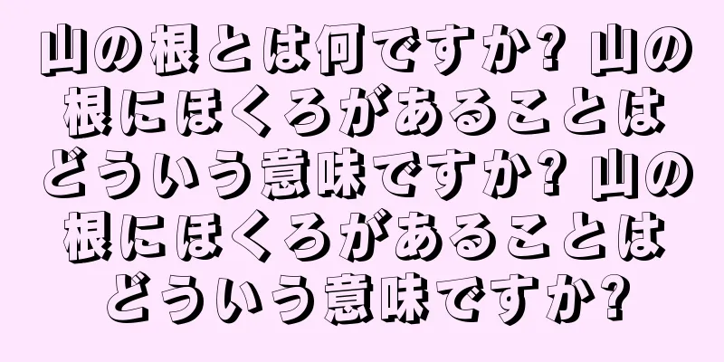 山の根とは何ですか? 山の根にほくろがあることはどういう意味ですか? 山の根にほくろがあることはどういう意味ですか?