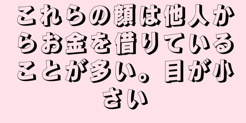 これらの顔は他人からお金を借りていることが多い。目が小さい