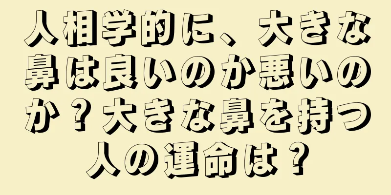 人相学的に、大きな鼻は良いのか悪いのか？大きな鼻を持つ人の運命は？