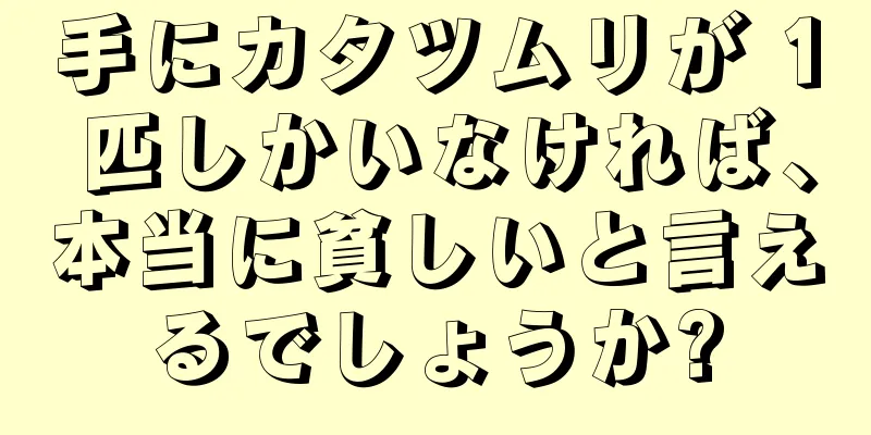 手にカタツムリが 1 匹しかいなければ、本当に貧しいと言えるでしょうか?