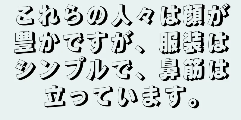 これらの人々は顔が豊かですが、服装はシンプルで、鼻筋は立っています。