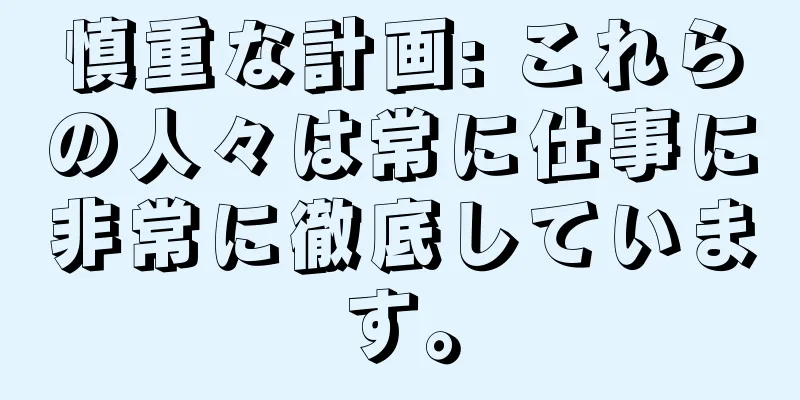 慎重な計画: これらの人々は常に仕事に非常に徹底しています。