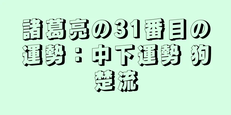 諸葛亮の31番目の運勢：中下運勢 狗楚流