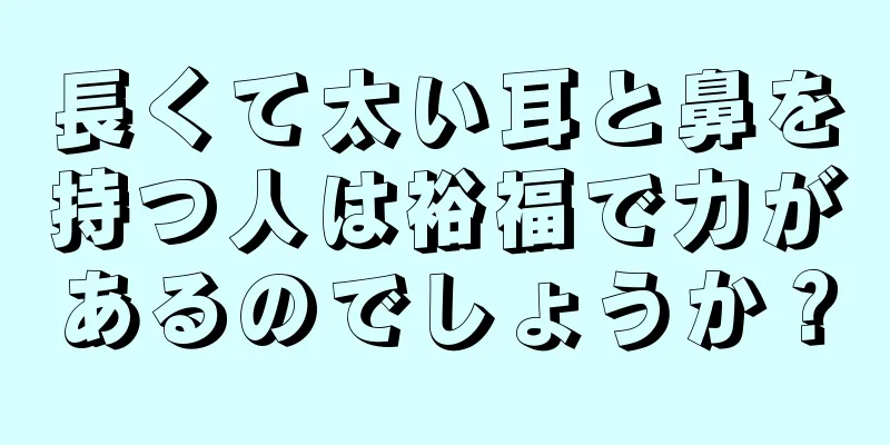 長くて太い耳と鼻を持つ人は裕福で力があるのでしょうか？