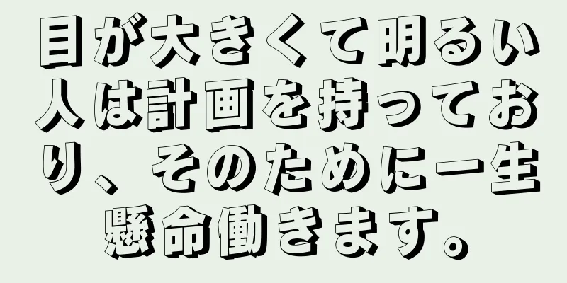 目が大きくて明るい人は計画を持っており、そのために一生懸命働きます。