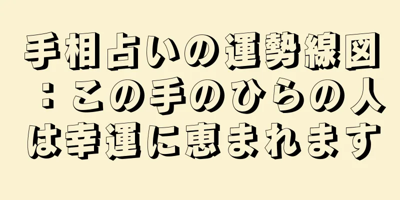 手相占いの運勢線図：この手のひらの人は幸運に恵まれます