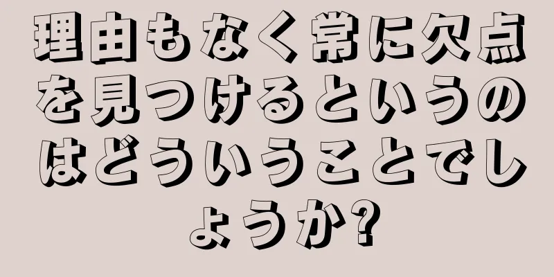 理由もなく常に欠点を見つけるというのはどういうことでしょうか?