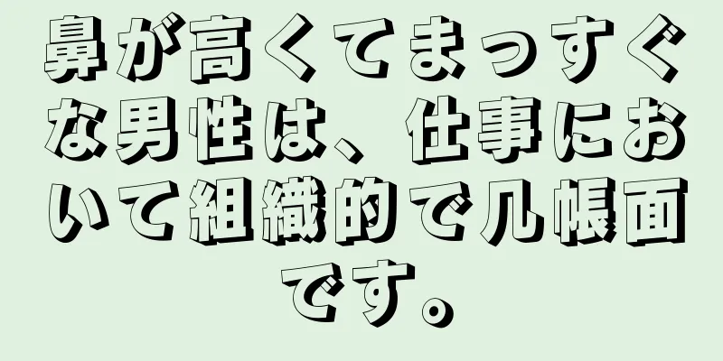 鼻が高くてまっすぐな男性は、仕事において組織的で几帳面です。