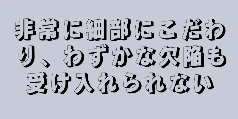 非常に細部にこだわり、わずかな欠陥も受け入れられない