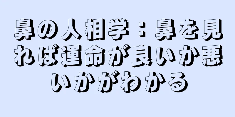 鼻の人相学：鼻を見れば運命が良いか悪いかがわかる