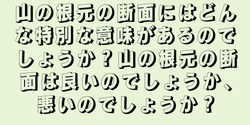 山の根元の断面にはどんな特別な意味があるのでしょうか？山の根元の断面は良いのでしょうか、悪いのでしょうか？