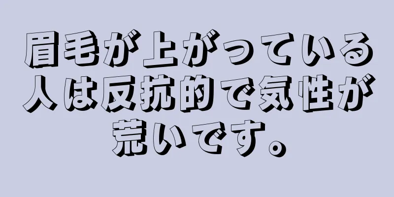 眉毛が上がっている人は反抗的で気性が荒いです。