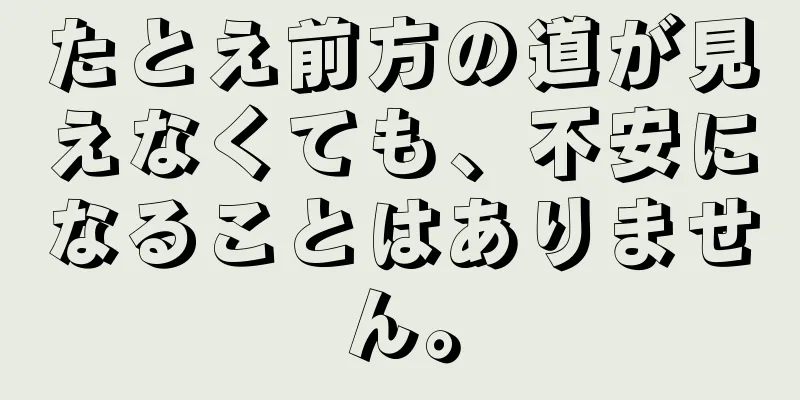 たとえ前方の道が見えなくても、不安になることはありません。