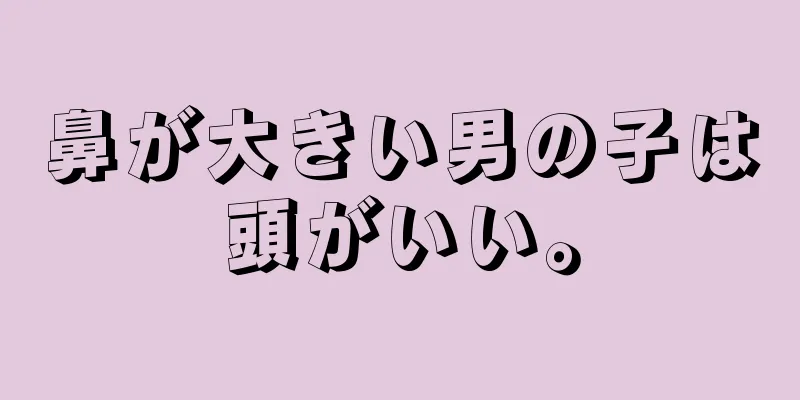 鼻が大きい男の子は頭がいい。