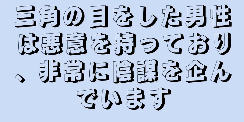 三角の目をした男性は悪意を持っており、非常に陰謀を企んでいます