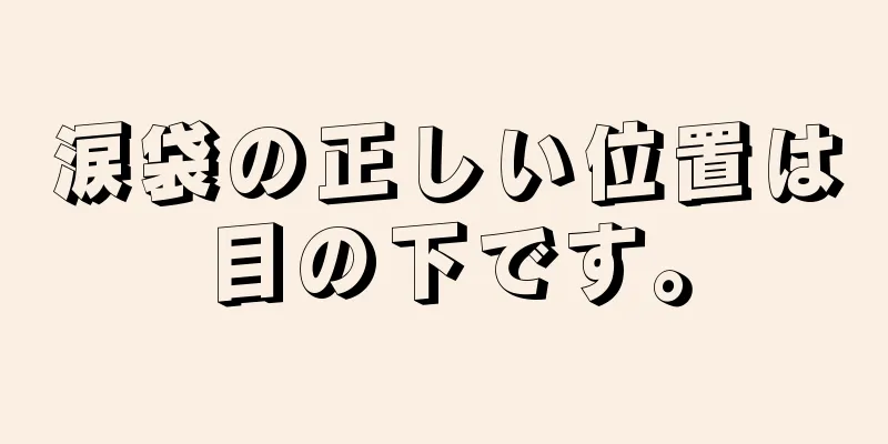 涙袋の正しい位置は目の下です。