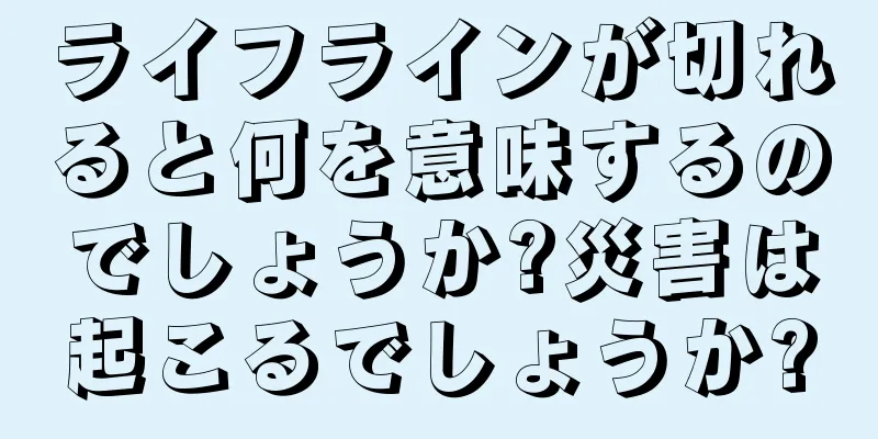 ライフラインが切れると何を意味するのでしょうか?災害は起こるでしょうか?