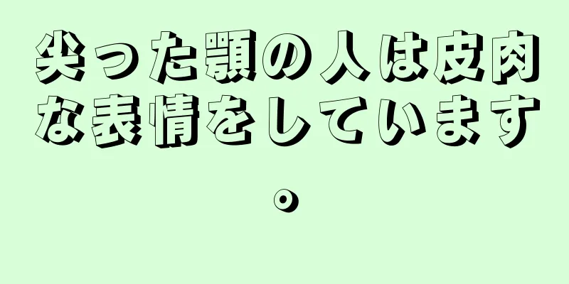 尖った顎の人は皮肉な表情をしています。