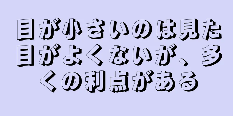 目が小さいのは見た目がよくないが、多くの利点がある