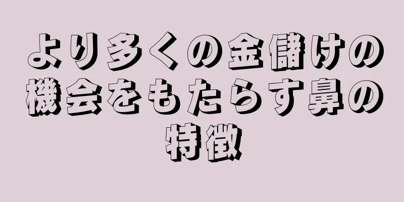 より多くの金儲けの機会をもたらす鼻の特徴