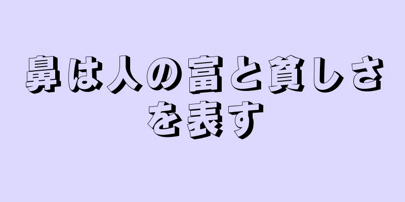 鼻は人の富と貧しさを表す